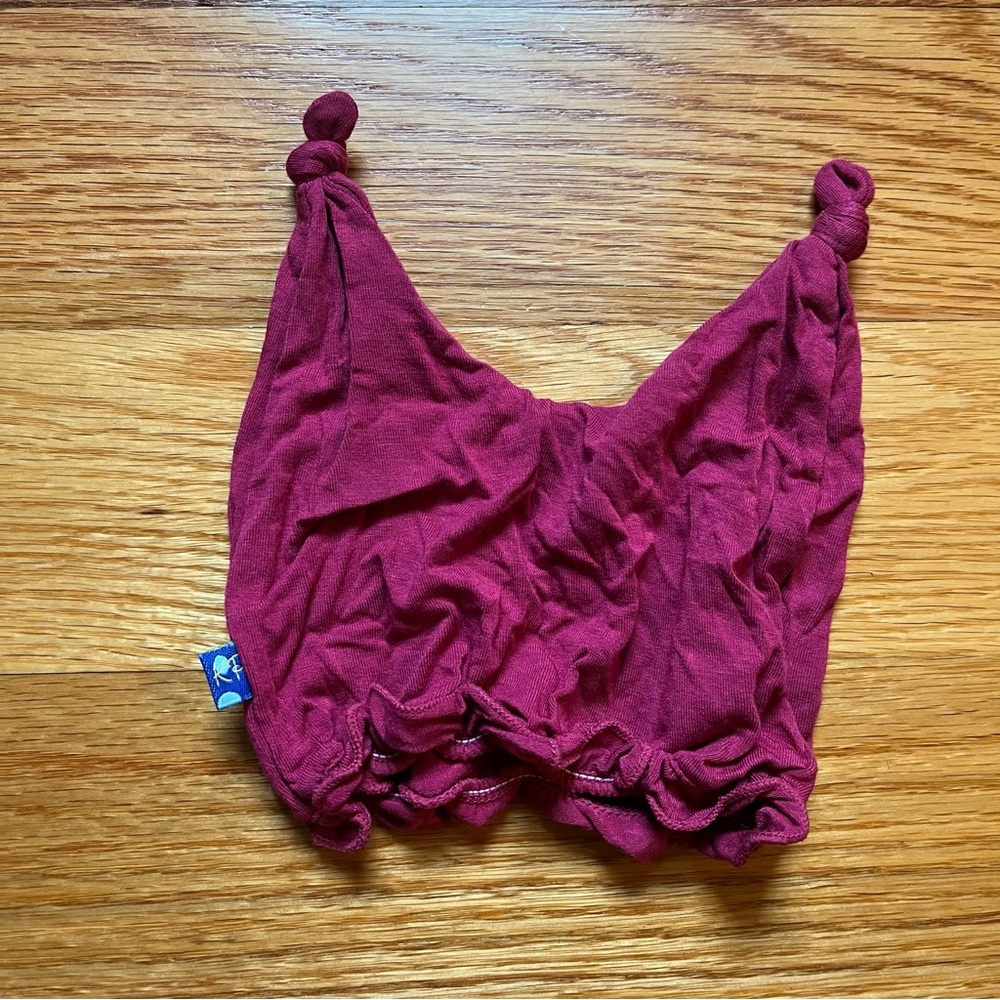 Kickee pants magenta baby newborn knot hat size newborn to 3 months